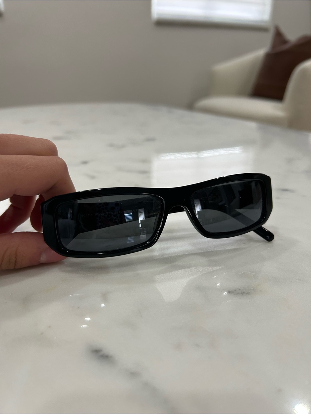 Classic Black Rectangular Sunglasses for Women - Sleek Dark Lenses